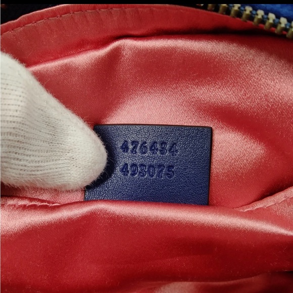 Gucci Waist Pouch Velvet Blue Belt Gg Marmont women's bag - Picture 11 of 15